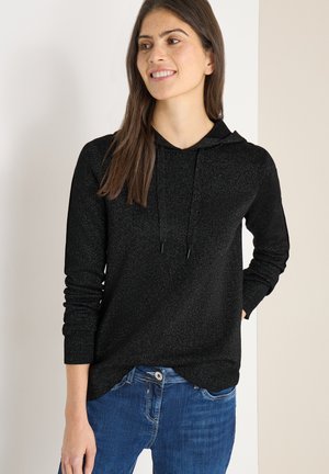 JACQUARD MIT GLITZER - Sweat à capuche - schwarz