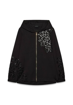 Fiorella Rubino, FELPA APERTA CON STAMPA MACULA (ITALIAN SIZE) - Zip-up sweatshirt - nero