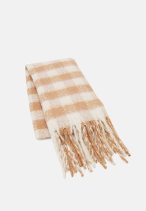 Sjal - camel/white