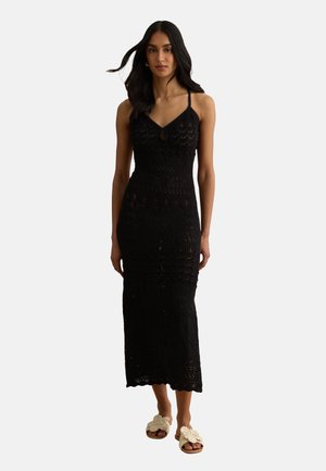 Les Copains, DRESS DEEP V NECK - Abito in maglia - black