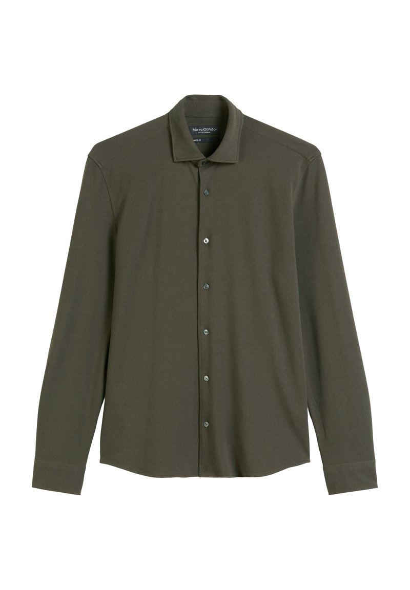 Marc O’Polo Overhemd donkerbruin mêleerd