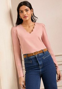 Love & Roses REGULAR FIT - SCALLOP NECK LONG SLEEVE  - Majica z dolgimi rokavi - blush pink