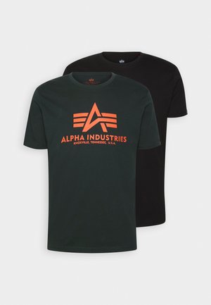 Alpha Industries T-shirt print - black/dark petrol