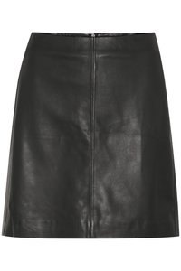 PREMIUM - Leren rok - black