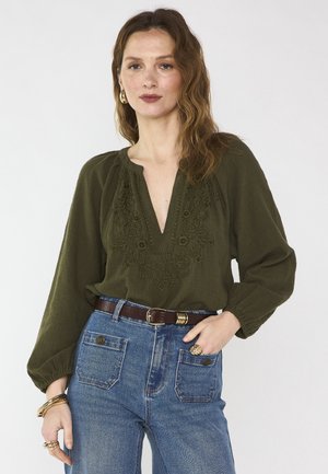 DELICATE BRODERIE - Blouse - olive