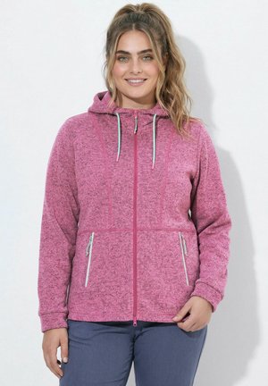 Ulla Popken KNIT FLEECE DECORATIVE SEAM JACKET - Sweatjakke - pale pink