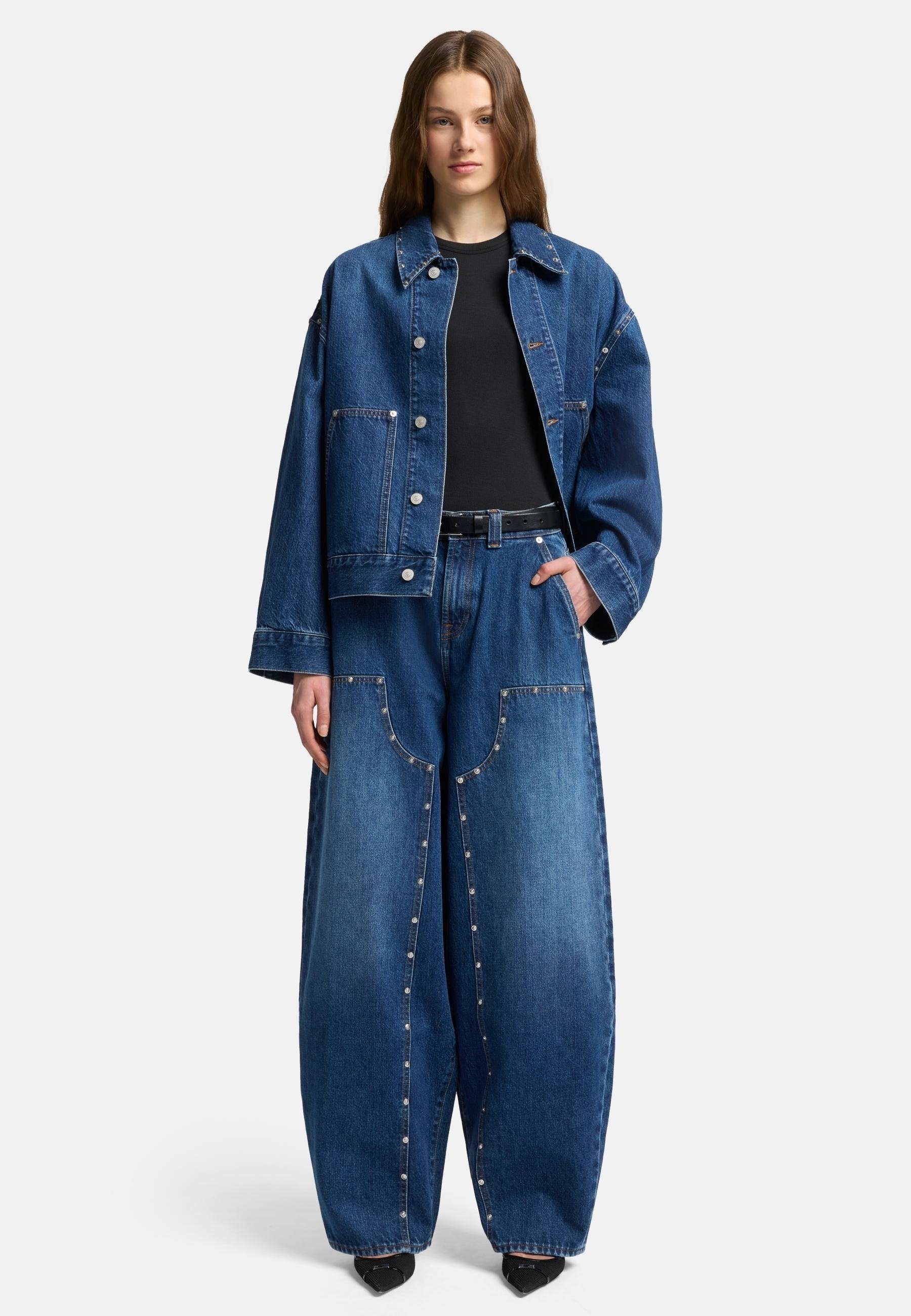 7 for all mankind BALLOON - Wide leg/niebieski denim