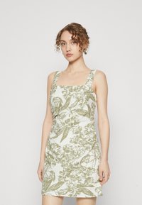 Abercrombie & Fitch - RUCHED SIDE MINI  - Freizeitkleid - green Thumbnail-Bild 1