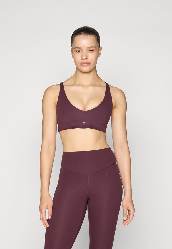 PURELUXE LONGLINE LOW IMPACT BRA - Light support sports bra - oxblood
