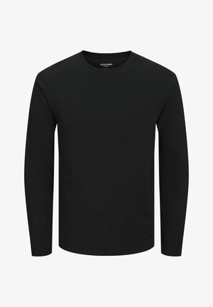 Fekete, hosszú ujjú póló, puha pamutból készült. Kerek nyakkivágással és egyenes aljjal rendelkezik. Logós címke a nyak belső oldalán.