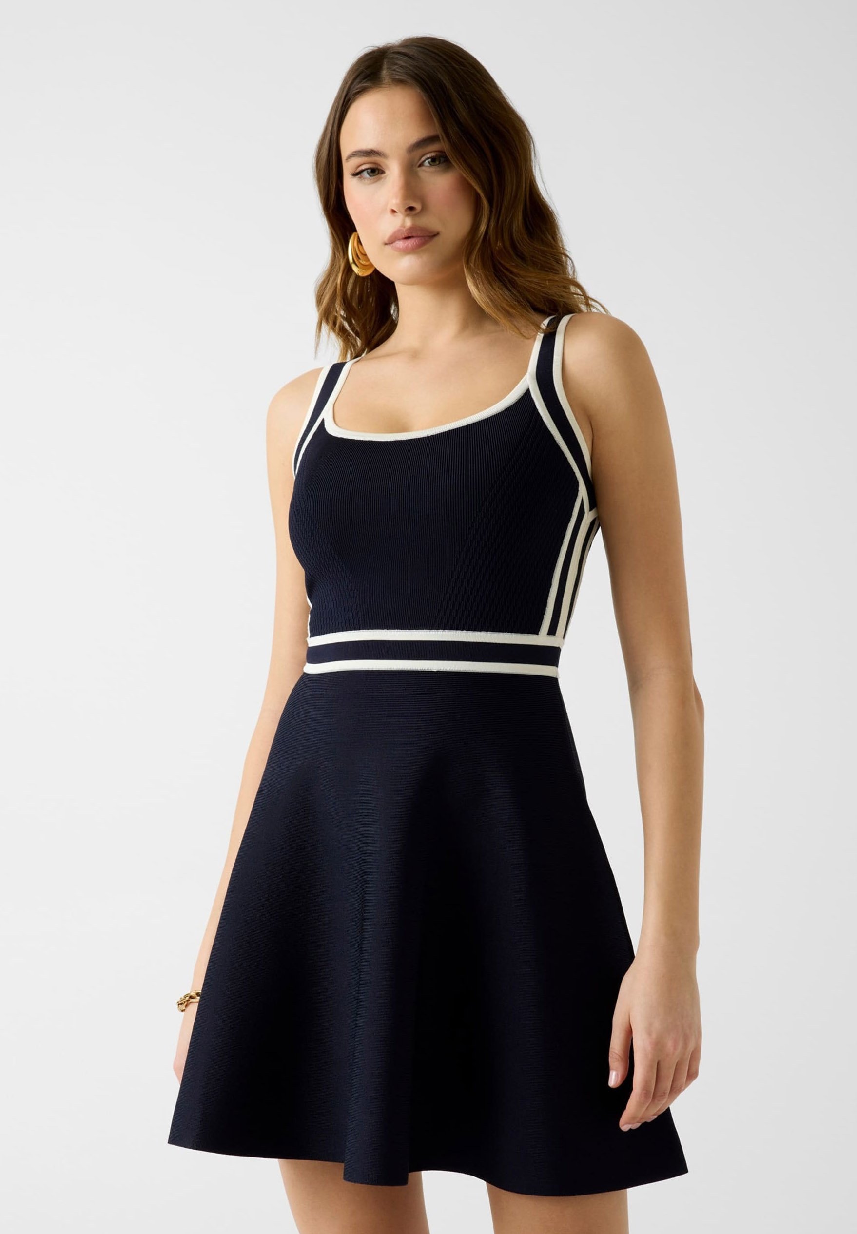 guess navy blue dress Navy Allie Mini Knit Dress