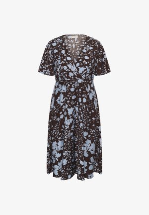 Kaffe Curve, KCNADINE DRESS - Hverdagskjole - coffee bean blue fog flower