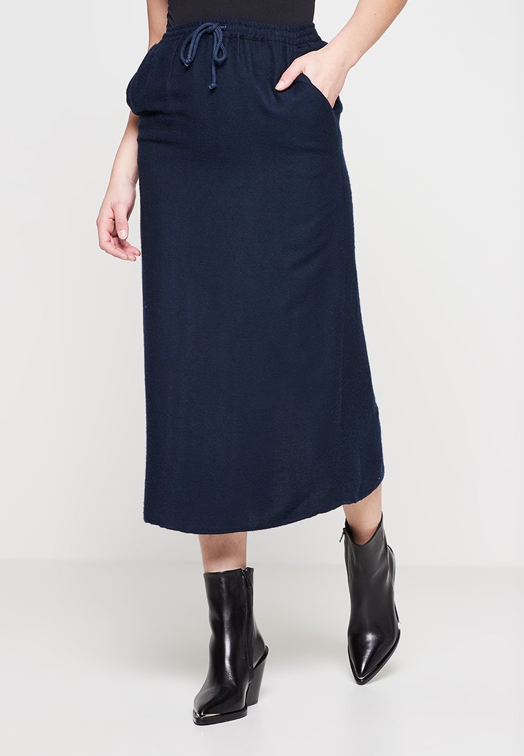 American vintage Maxirok donkerblauw