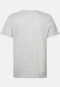 Gray short-sleeve t-shirt made of cotton material. Crew neck design with a soft texture. Plain back view, no patterns or accents.