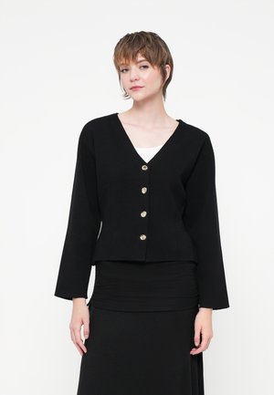 VISWAY V NECK - Vesta na kopčanje - black beauty