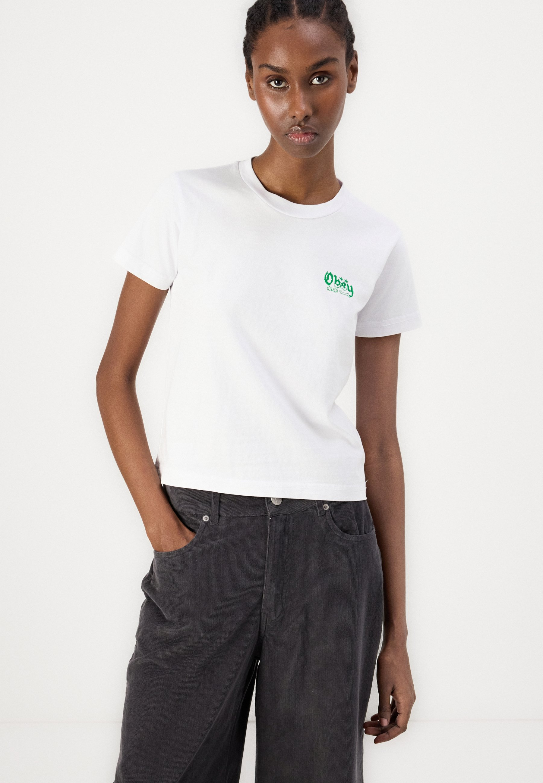 売れ筋商品|||オベイ Tシャツ レディース トップス SUBMIT TO THE RHYTHM - Print T-shirt - white Obey Submit To The Rhythm T-Shirt White 165264056 WHT