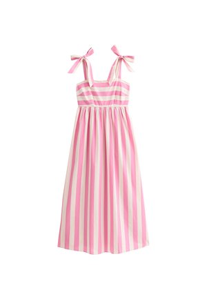 New Look CANDY STRIPED TIE SHOULDER MIDI - Jurk - pink pattern