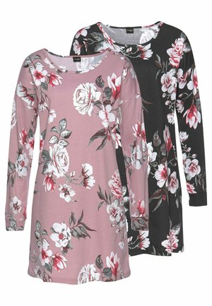 VD SLEEPSHIRT - Nightie - lila schwarz geblümt