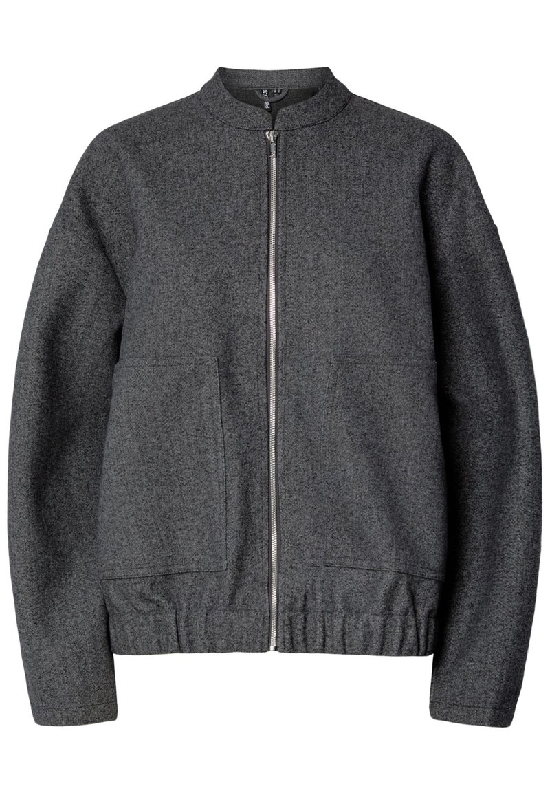 Pieces Bomberjacks donkergrijs gemêleerd