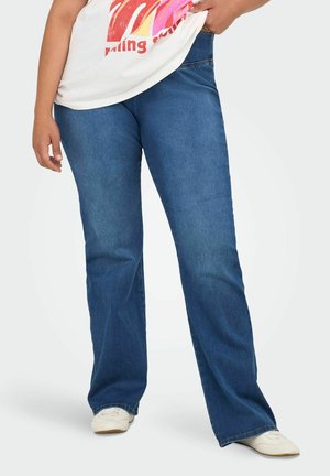 CARROYAL MID WAIST FLARED - Alt laienevad teksad - medium blue denim
