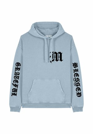 BLESSED GRATEFUL EMBROIDERY UNISEX - Hoodie - washed blue
