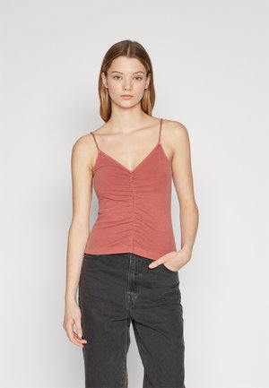 BDG Urban Outfitters YARA RUCHED STRAPPY CAMI - Débardeur - rust