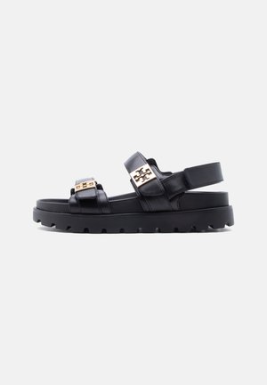 Tory Burch MELLOW - Platform sandals - perfect black/gold-coloured