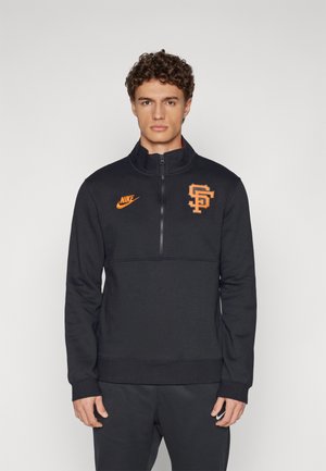 MLB SAN FRANCISCO GIANTS COOPERSTOWN 1/2 ZIP  - Article de supporter d'équipe de club - black/team orange