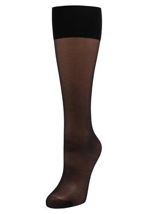 SEIDENGLATT 15 DENIER TRANSPARENT SILKY - Kniekousen - black