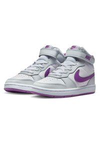 Nike Sportswear COURT BOROUGH MID 2 UNISEX - Sapatilhas de cano alto - pure platinum/vivid purple/white/mint foam