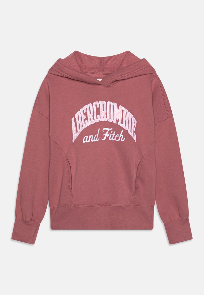 Abercrombie & Fitch FLORAL LOGO POPOVER HOODIE - Jersey con capucha - MESSA ROSE