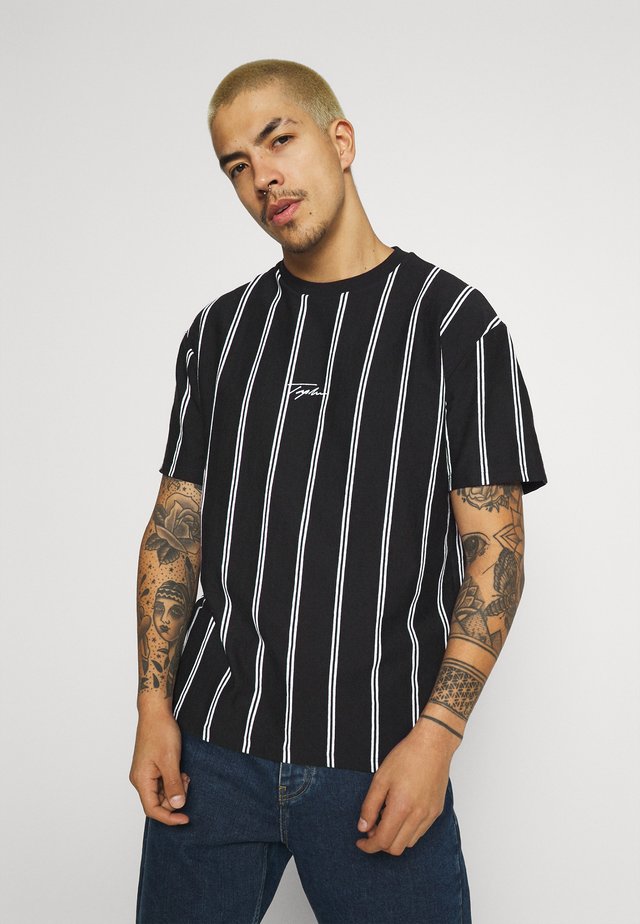 STRIPE SIGNATURE TEE - T-shirt imprimé - black
