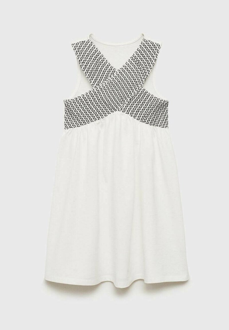 Lijn Jurken Mango Meisjes Jurk Mango Kids KID NECK Jurk Off-white