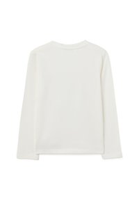 Lange mouwen shirt van witte katoen met een ronde hals, met een gladde textuur en een plain rug zonder extra details.