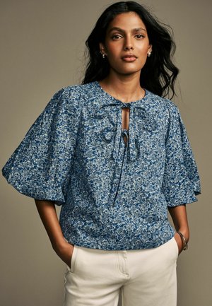 REGULAR FIT - PAXTON DITSY PUFF SLEEVE  - Bluse - blue