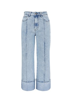 Anna Field, PLEAT FRONT TURN-UP - Straight leg jeans - light blue denim