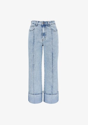 Anna Field, PLEAT FRONT TURN-UP - Straight leg jeans - light blue denim