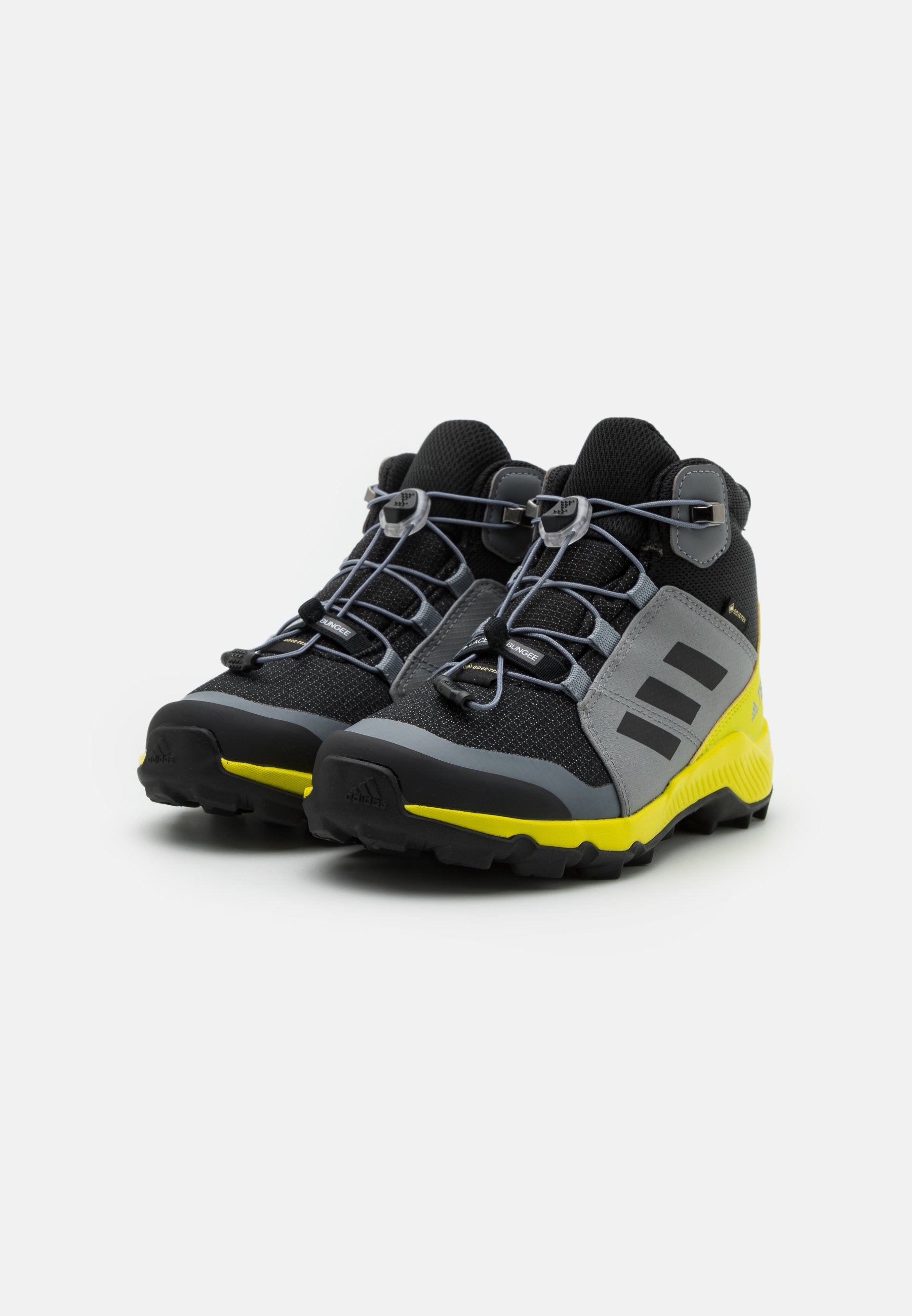 adidas Performance TERREX MID GORE-TEX UNISEX - Hiking shoes - core  black/grey three/acid yellow/black - Zalando.de