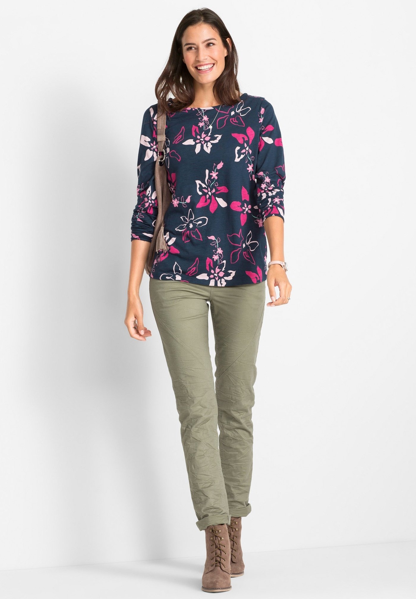 Maglie \u0026 Top Donna | Maglia Lunga In Fantasia Patchwork Verde Oliva Scuro  Fantasia | Bpc Bonprix Collection \u003c Cambiesc Ambi
