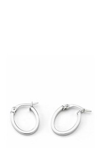 Hopehopeita, joissa on sileä, kiillotettu pinta. Ne ovat soikean muotoisia ja niissä on turvallinen sulkemismekanismi. Minimalistinen muotoilu.