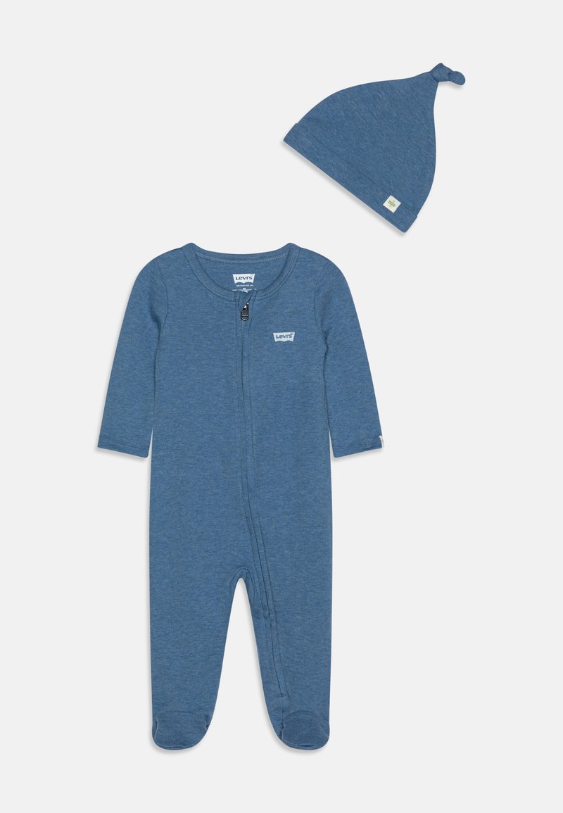 Levi's® FOOTED COVERALL HAT SET - Grenouillère - atlantic heather
