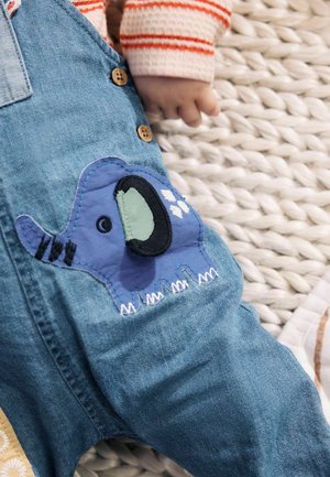 Next, DENIM DUNGAREE AND TEXTURED BODYSUIT BABY SET - Langærmet T-shirt - blue character