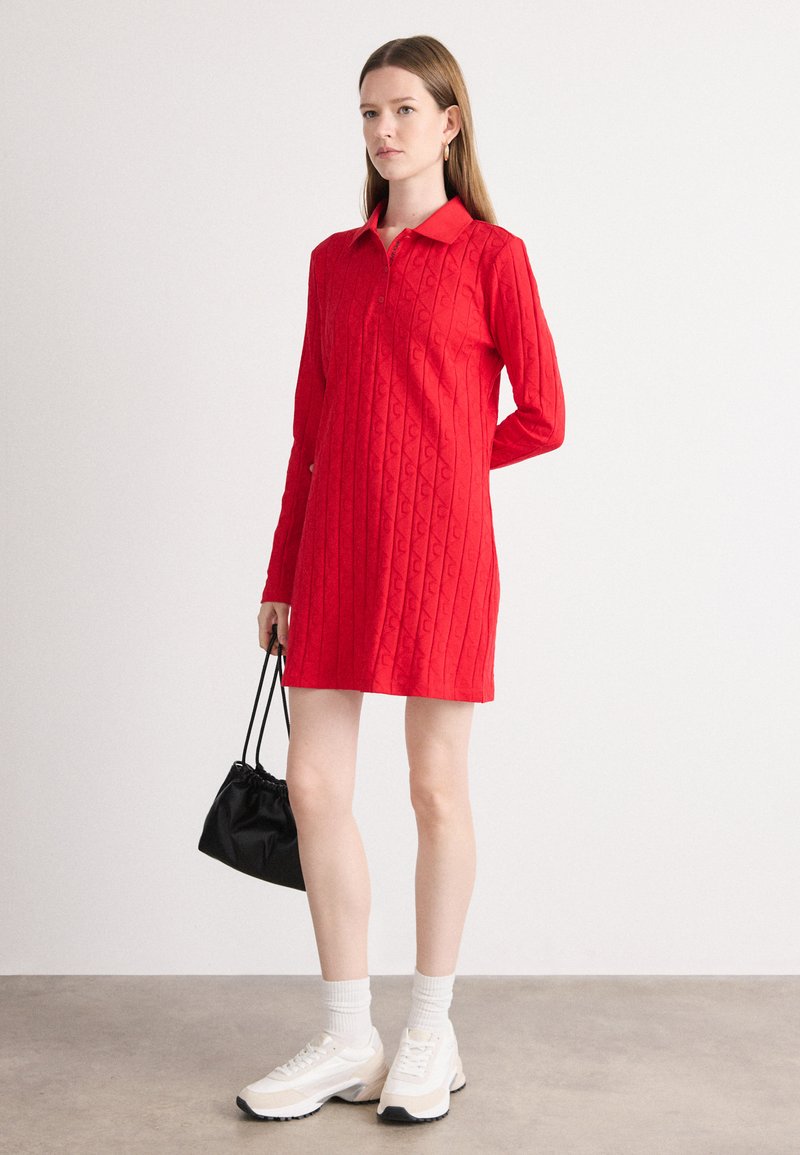 Calvin Klein Jeans POLO DRESS - Denní šaty - berry sangria