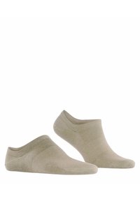 Beige Knöchelsocken aus weich dehnbarem Material, mit einem tief ausgeschnittenen Design, glatten Kanten und minimal sichtbar genähten Nähten.