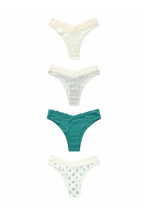 FOUR PACK - Slip - green white print