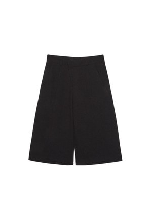 Stradivarius, WIDE-LEG CROSS-WAIST BERMUDA SHORTS - Short - black