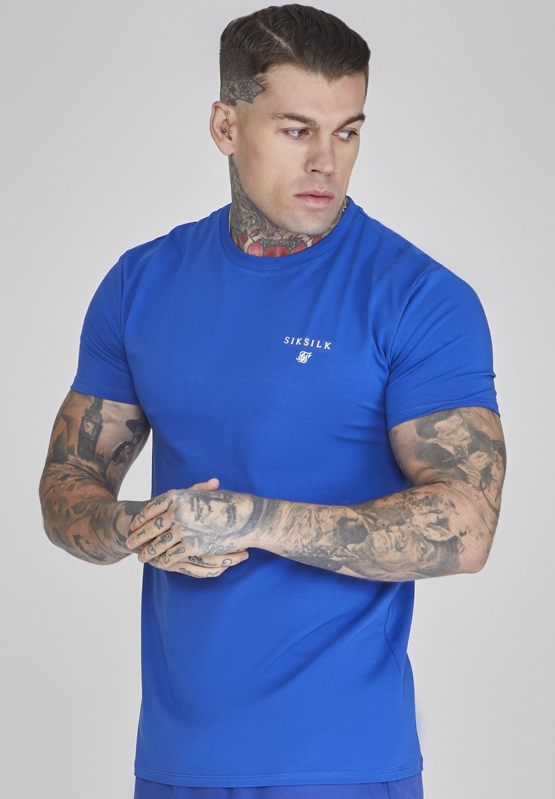 SIKSILK - MUSCLE FIT - Jednoduché tričko - blue, Zvětšit