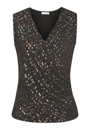 Blouse - schwarz gold bedruckt