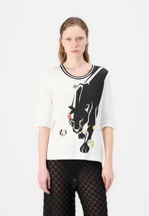 Tricou cu imprimeu - white/black