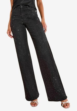 RELAXED - WIDE  - Flared Jeans - black denim